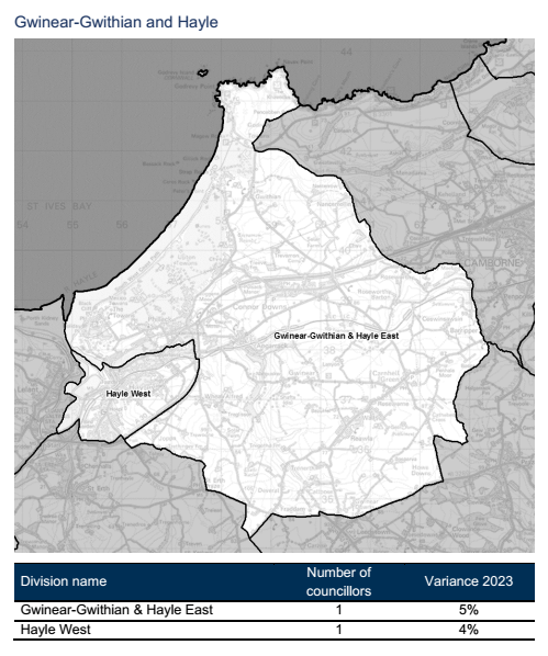 Gwinear-Gwithian & Hayle East and Hayle West | LGBC Final recommendations map Gwinear-Gwithian & Hayle East and Hayle West | LGBC Final recommendations map